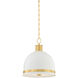Briscoe 2 Light 15 inch Aged Brass and Soft White Pendant Ceiling Light